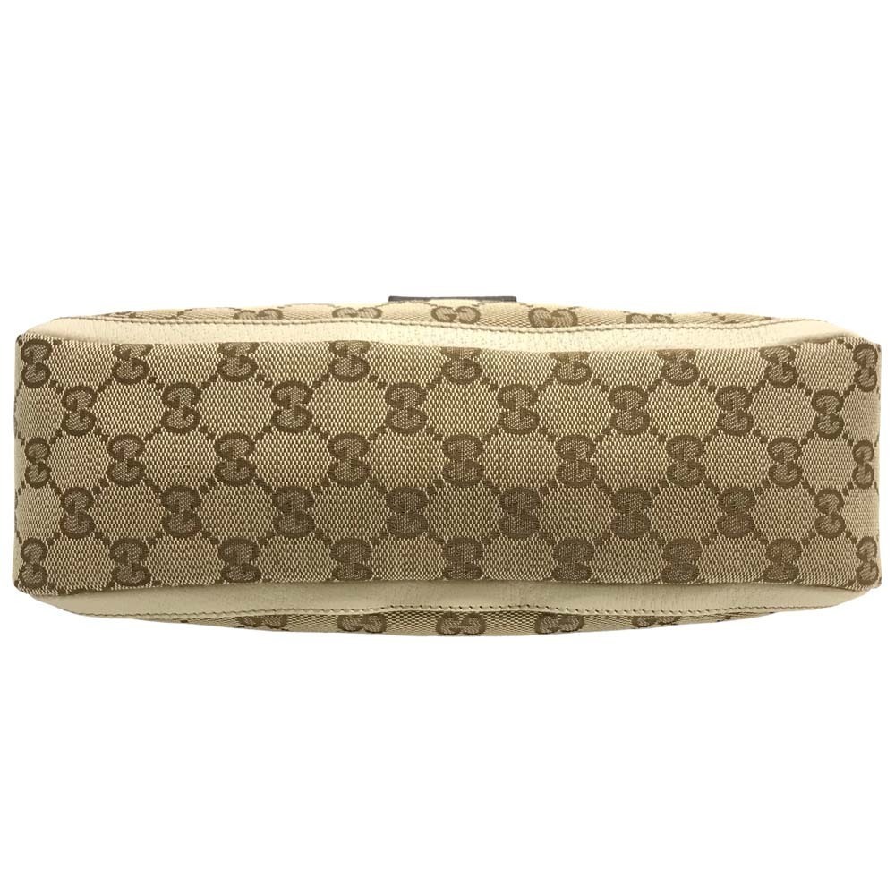 Gucci One Shoulder Hobo Bag Abbey Shoulder GG Brown White - Picture 6 of 10